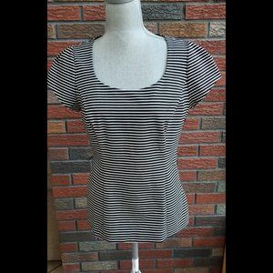 White House Black Market Striped Short Sleeve Top